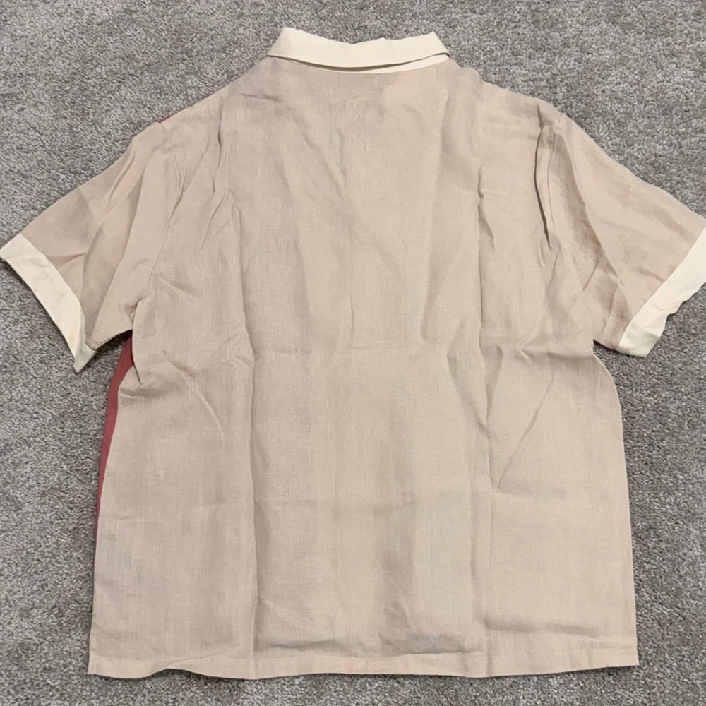 Coral Linen Button-Up Linen Shirt Size XL - Picture 6 of 7